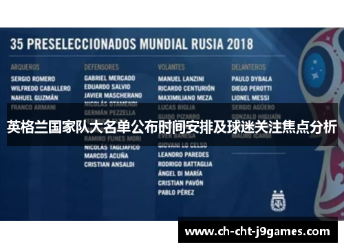 英格兰国家队大名单公布时间安排及球迷关注焦点分析